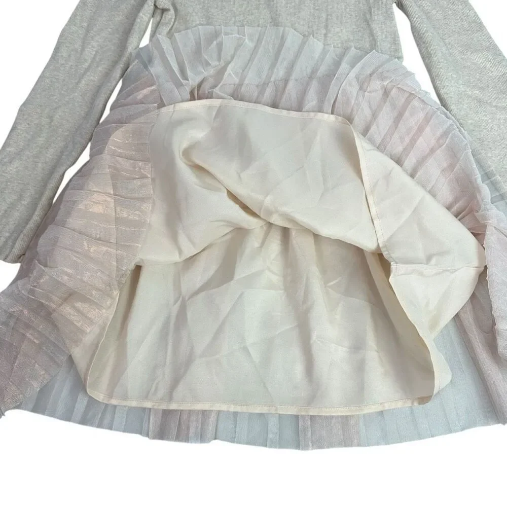 Gap Girls Medium Cream Pink Shimmer Tulle Dress